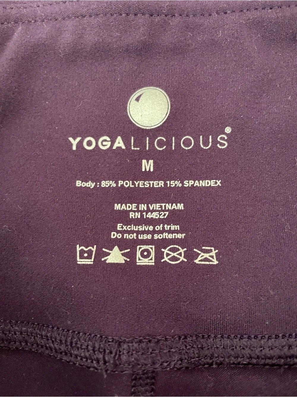 Yogalicious High-Waist Purple Leggings, Size M